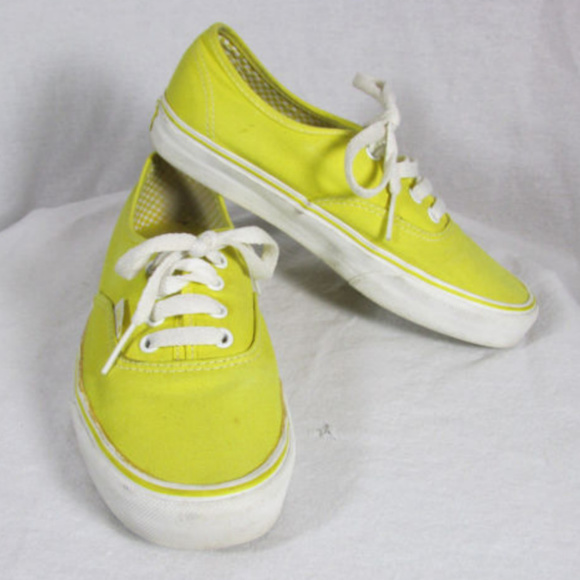 Vans Shoes - Authentic Yellow Vans Lace Up Canvas Sneakers
